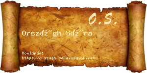 Országh Sára névjegykártya
